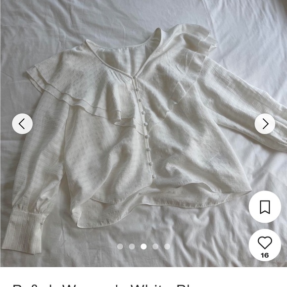 ba&sh White Ruffled Blouse - Picture 9 of 9